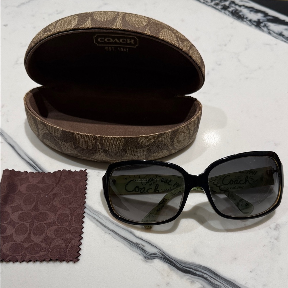 Coach Women's Sunglasses - Black and Green